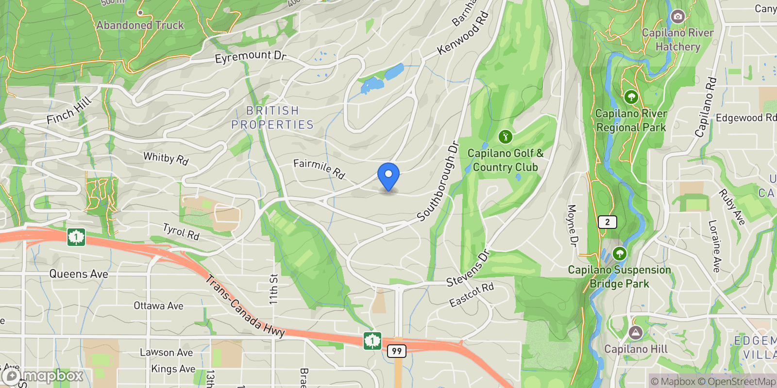 Map showing 730 Fairmile Rd, West Vancouver, BC V7S 1R2, Canada, West Vancouver, British Columbia, Canada.
