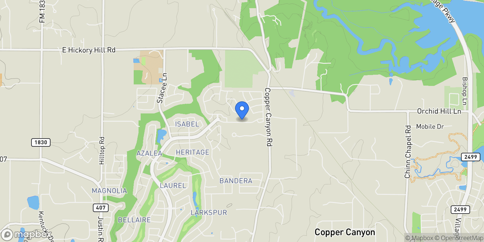 Map showing 1701 Trinidad Way, Lantana, Texas, United States.