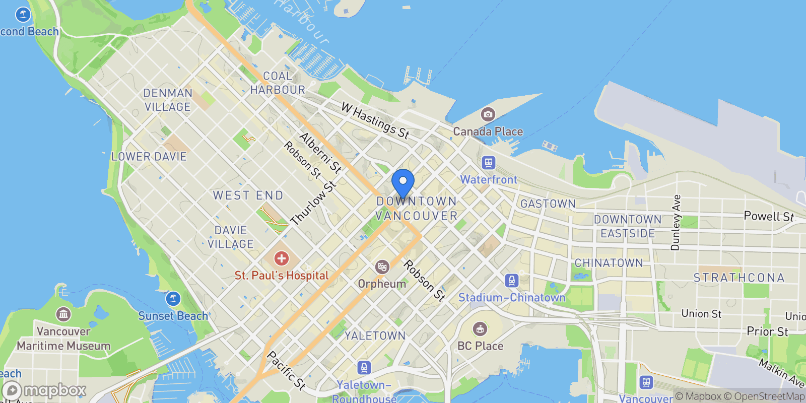 Map showing 667 Howe St #2902, Vancouver, BC V6C 2T4, Canada, Vancouver, British Columbia, Canada.