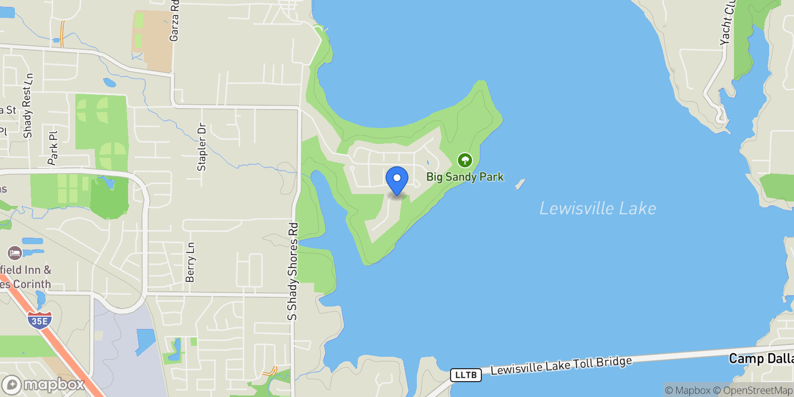 Map showing 1231 Mcclintock Drive, Denton, Texas, United States.
