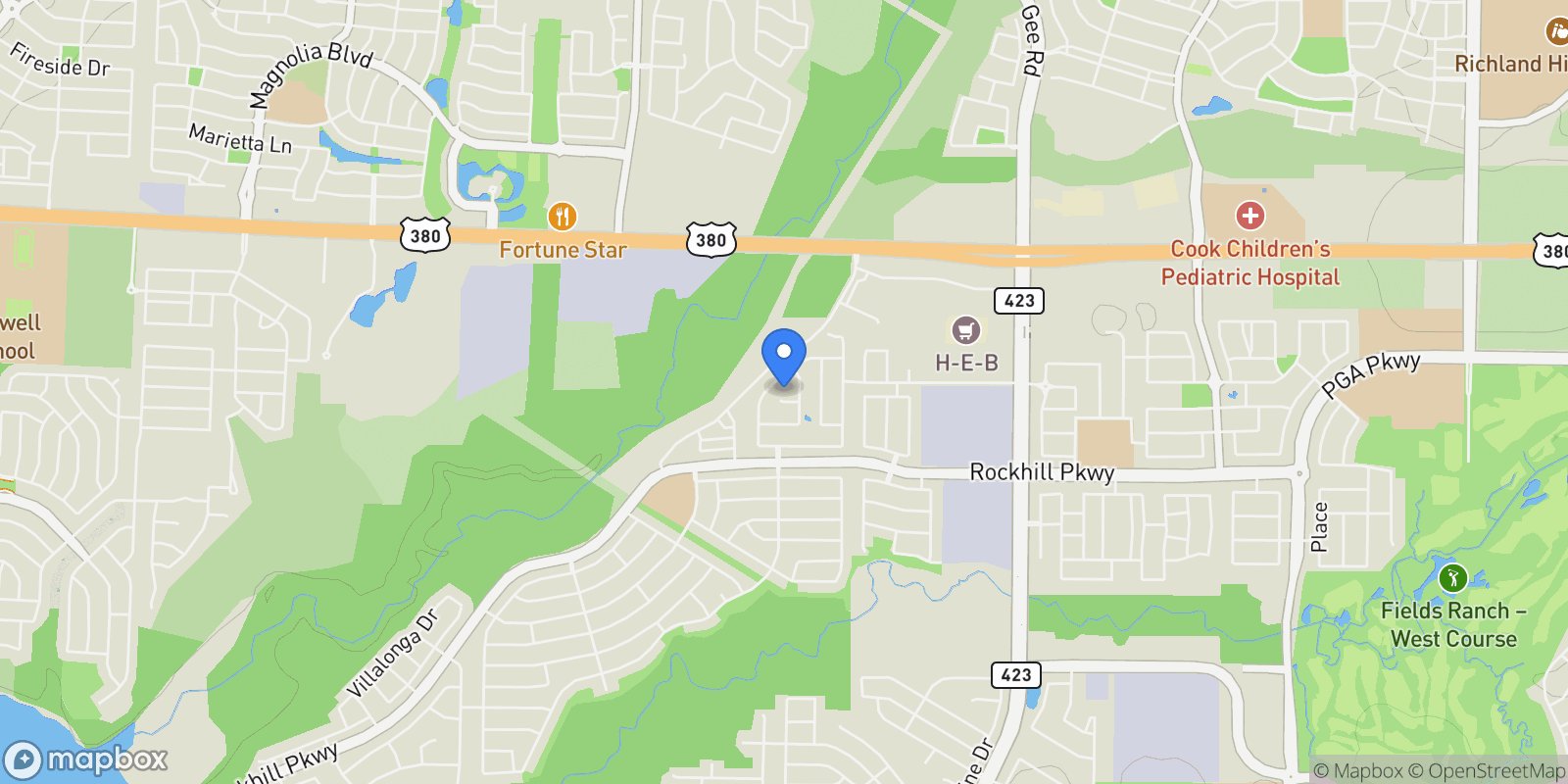 Map showing 240 Marie Circle, Frisco, Texas, United States.
