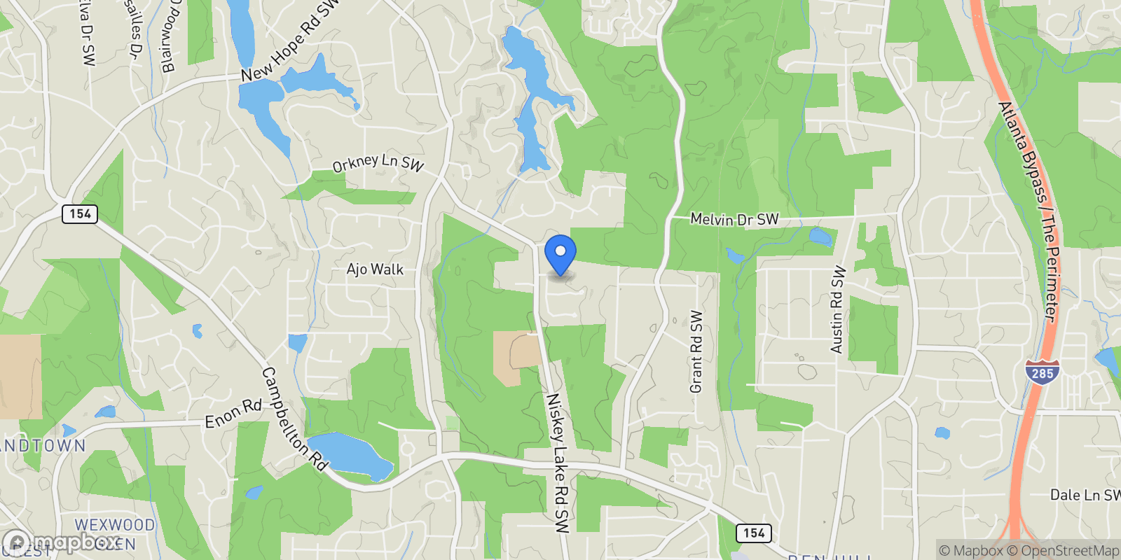 Map showing 4054 Lyon Boulevard, Atlanta, Georgia, United States.