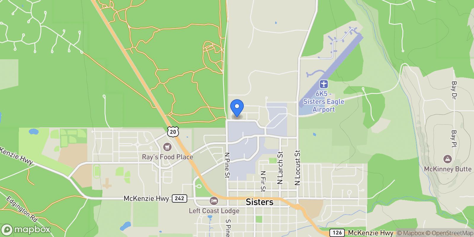 Map showing 282 W Lundgren Mill Drive , Sisters, OR 97759, Sisters, Oregon, United States.