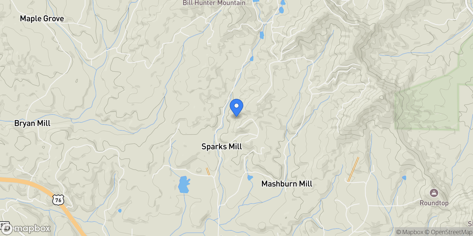 Map showing 184 High Meadows Court, Morganton, Georgia, United States.