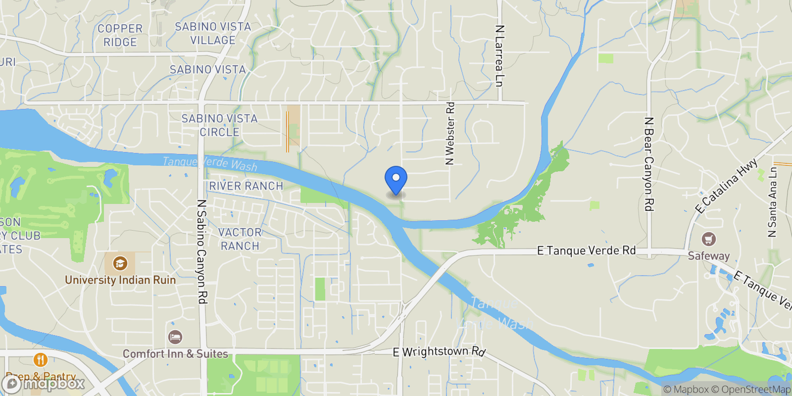 Map showing 3033 N Pantano Road, Tucson, AZ, 85750, USA, Tucson, Arizona, United States.