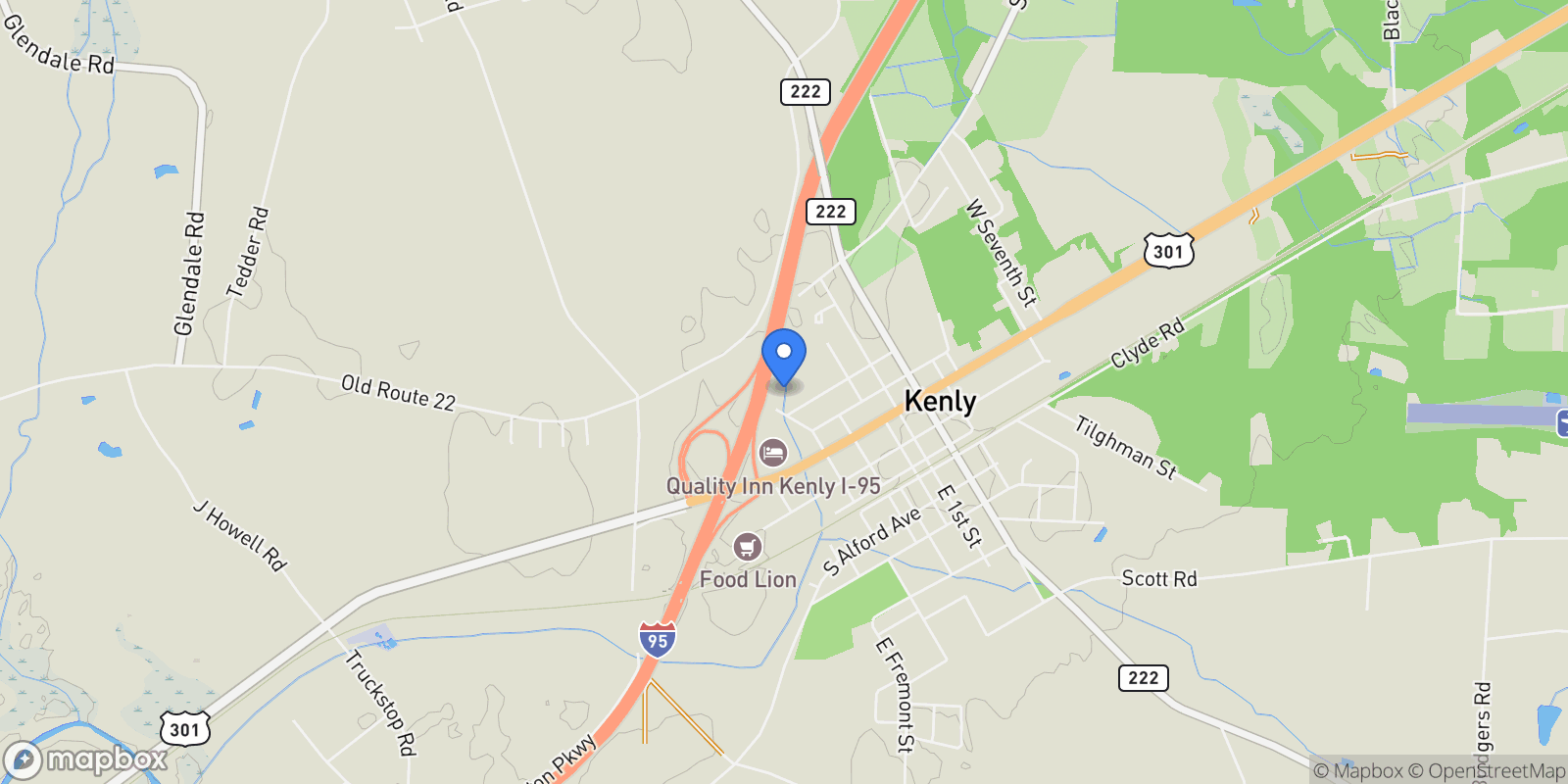 Map showing 500 W Goldsboro Street, Kenly, NC 27542, Kenly, North Carolina, United States.