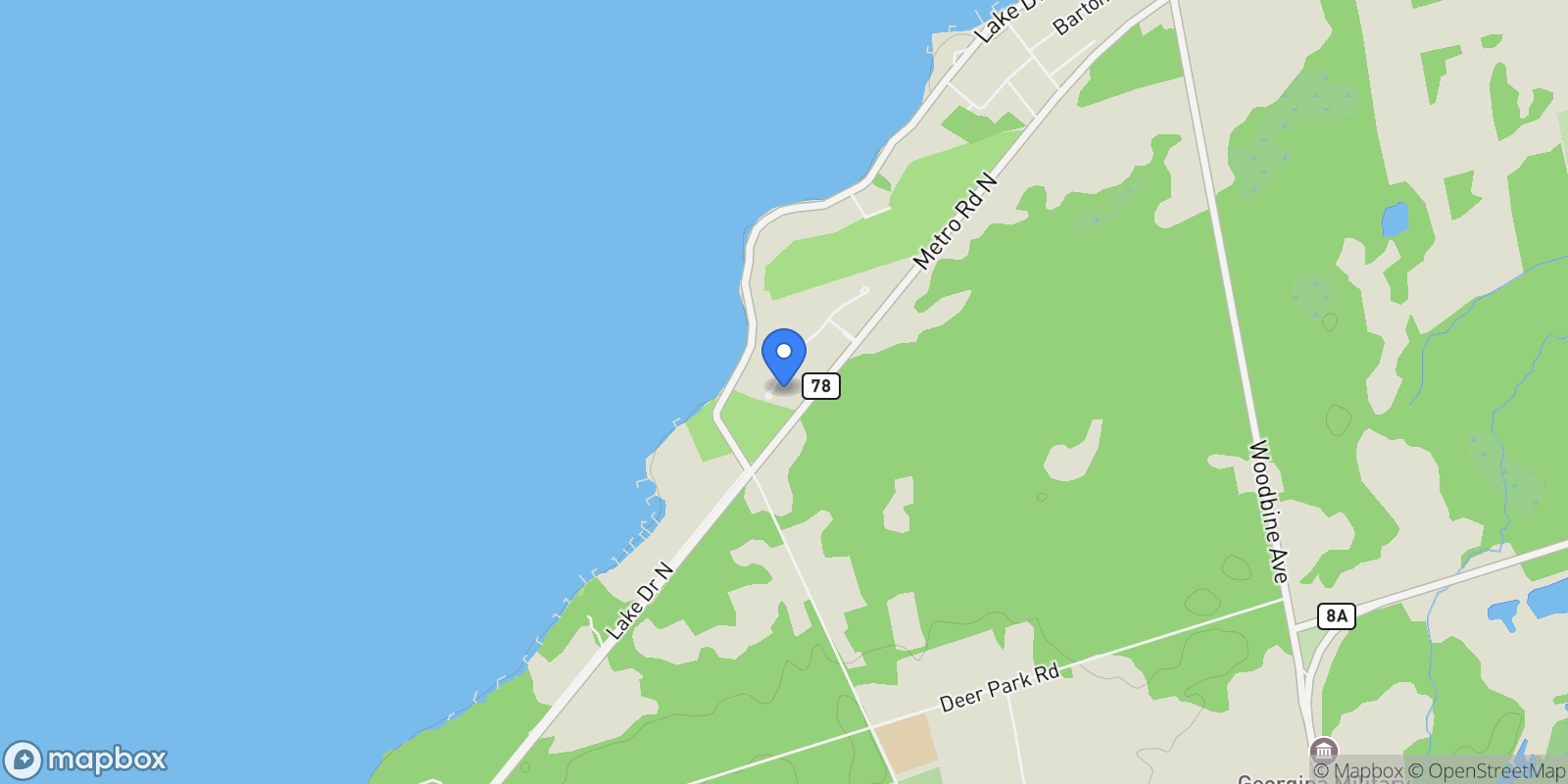 Map showing 3 WOLFORD COURT, Georgina, Ontario, Canada.