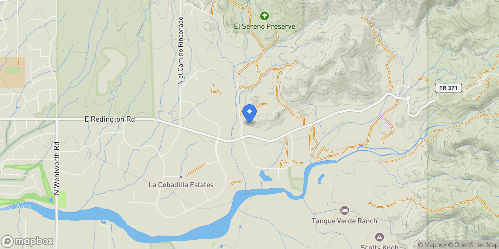 Map showing 2302 N Camino Cascabel, Tucson, AZ, 85749, USA, Tucson, Arizona, United States.