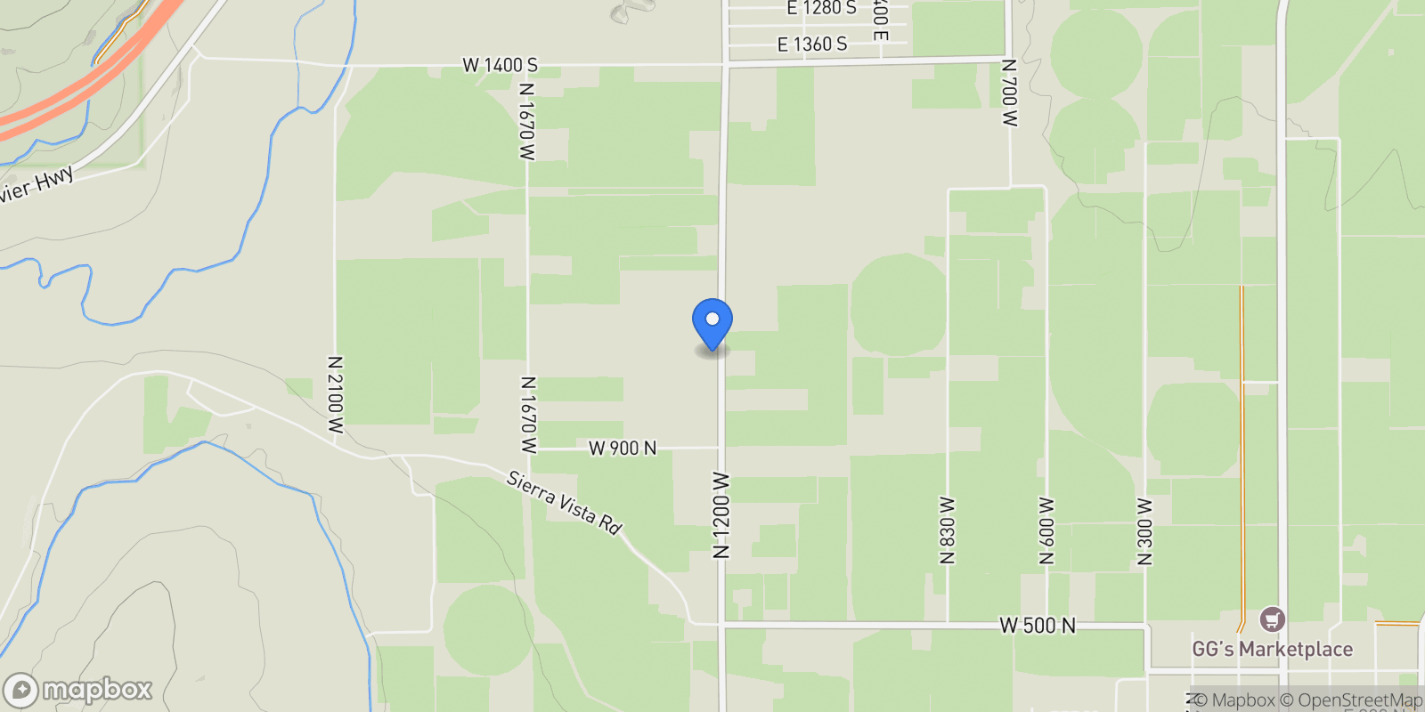 Map showing 1103 N BROOKLYN RD, Monroe, Utah, United States.