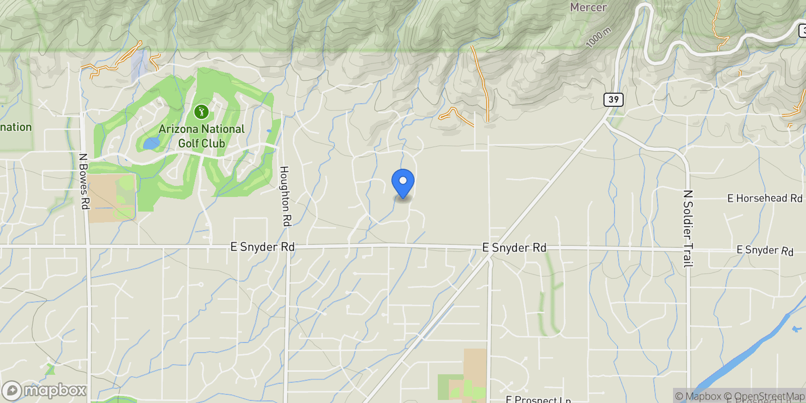 Map showing 4987 N Creosote Canyon Drive, Tucson, AZ, 85749, USA, Tucson, Arizona, United States.