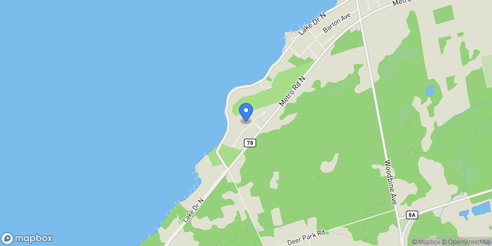 Map showing 18 WOLFORD COURT, Georgina, Ontario, Canada.