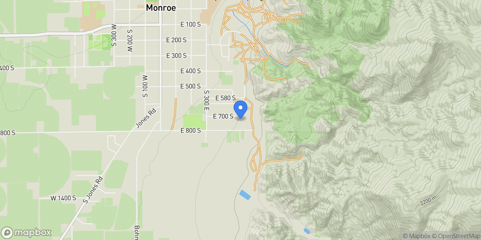 Map showing 528 E 700 S, Monroe, Utah, United States.