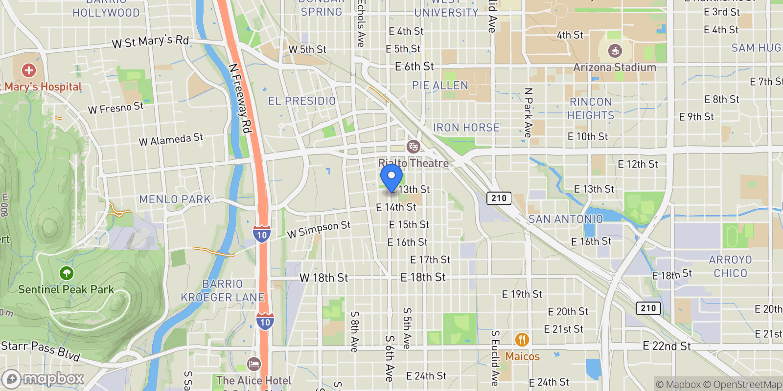 Map showing 12914 E Camino Remuda, Tucson, AZ, 85749, USA, Tucson, Arizona, United States.