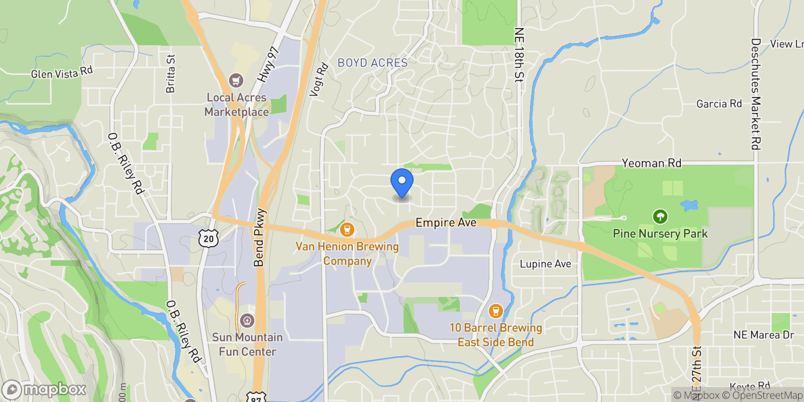 Map showing 63150 Peale Street , Bend, OR 97701, Bend, Oregon, United States.