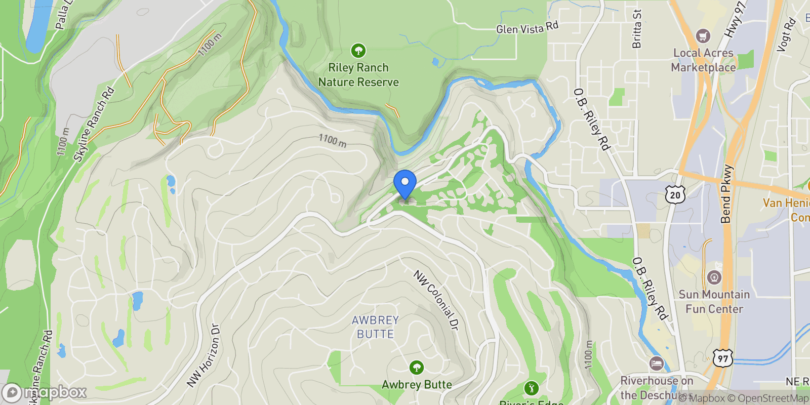 Map showing 3615 NW Falcon Ridge , Bend, OR 97703, Bend, Oregon, United States.