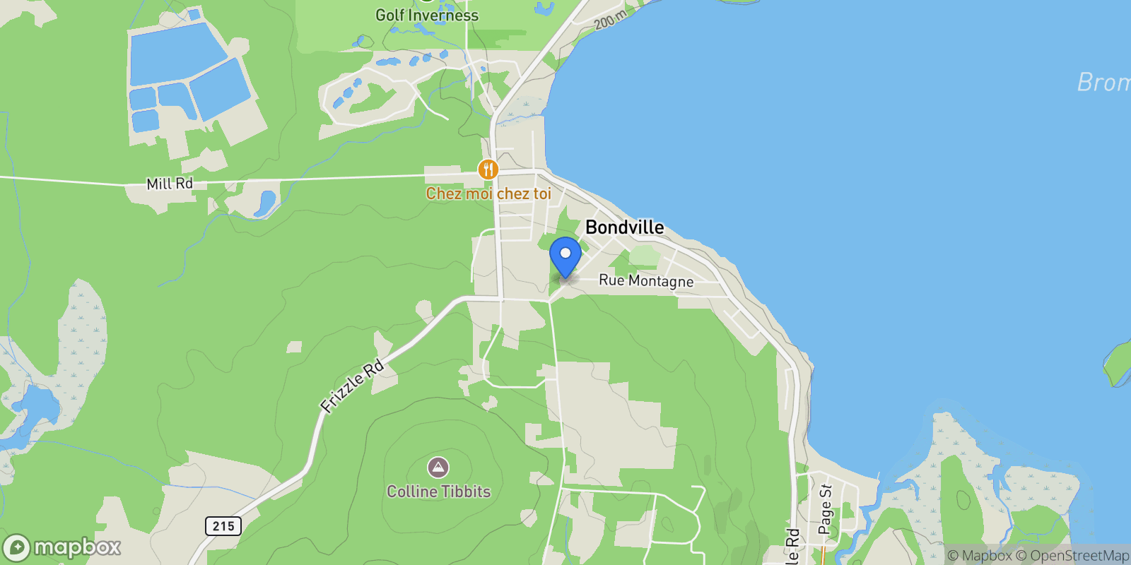 Map showing 40 Rue St-Jude, Lac-Brome, Quebec, Canada.