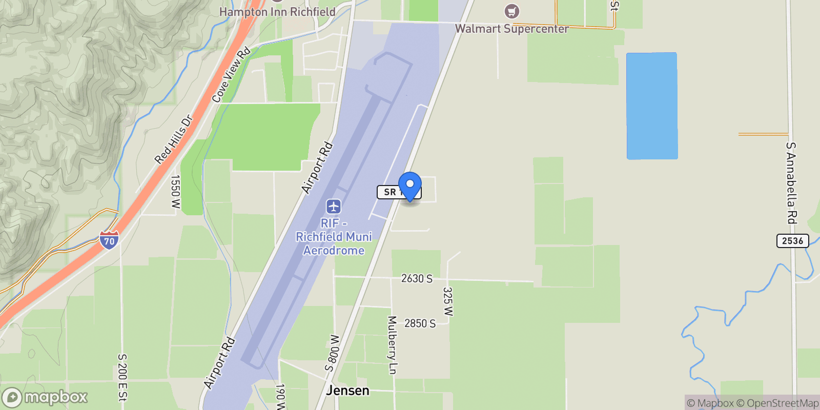 Map showing 501 W 2300 S, Richfield, Utah, United States.