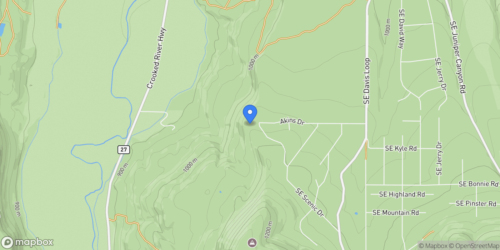 Map showing 6233 SE Scenic Drive , Prineville, OR 97754, Prineville, Oregon, United States.