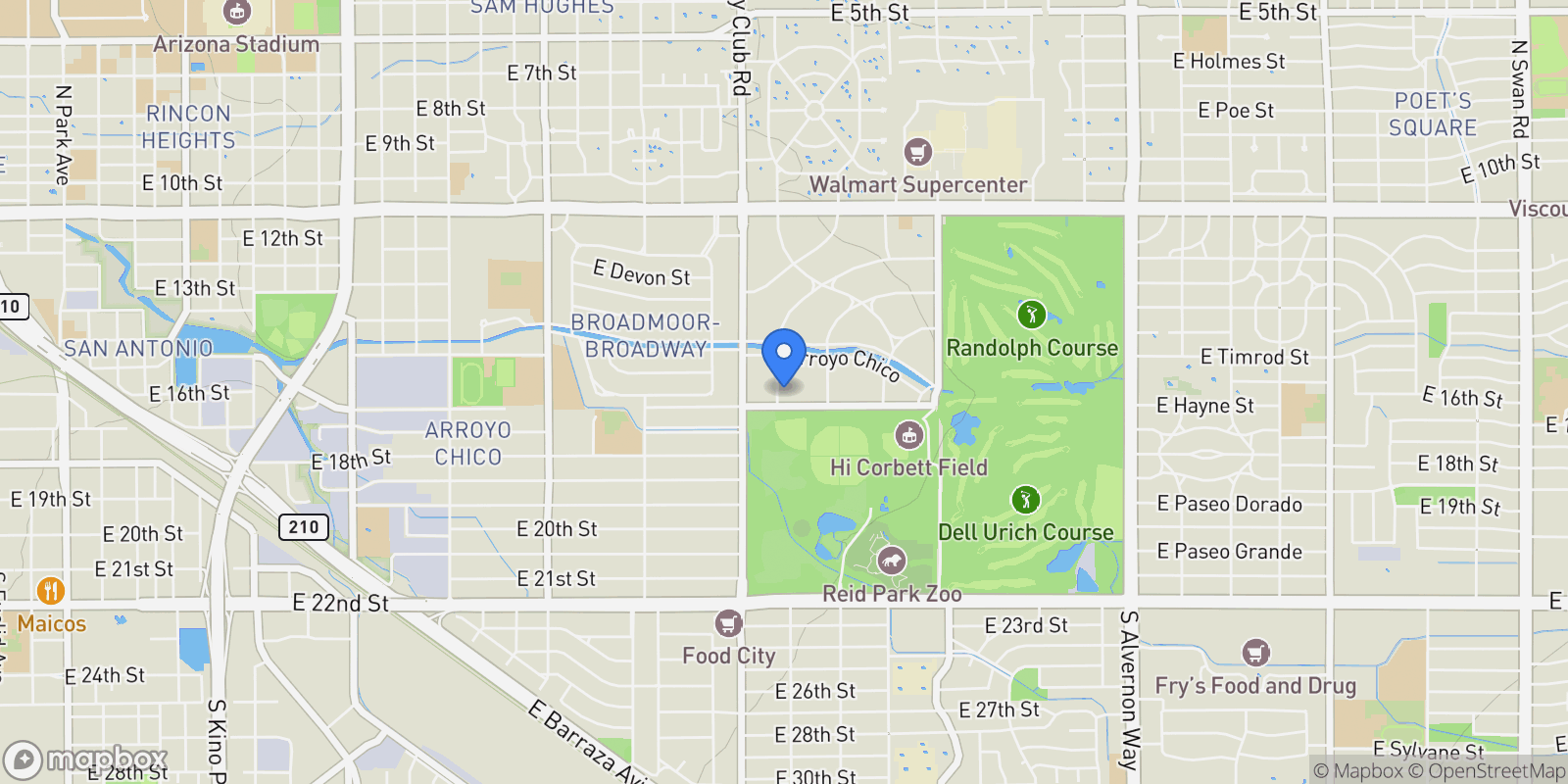 Map showing 645 S Via Golondrina, Tucson, AZ, 85716, USA, Tucson, Arizona, United States.