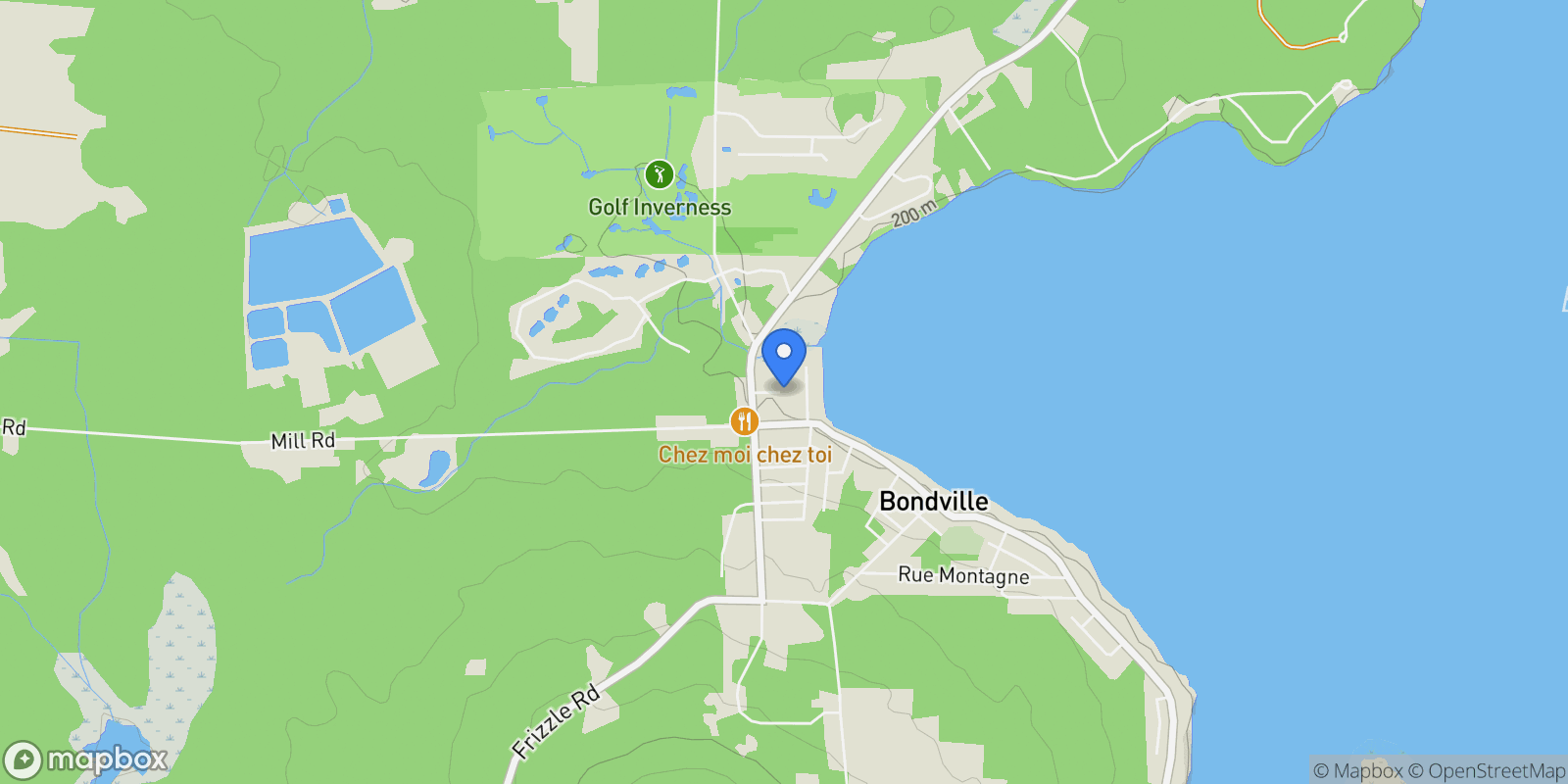 Map showing 4 Rue Alarie, Lac-Brome, Quebec, Canada.