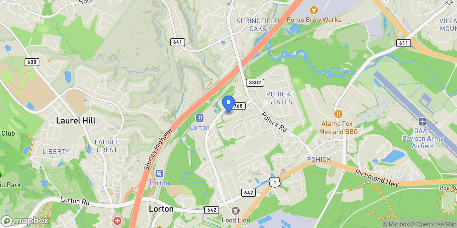 Map showing 8909 Robert Lundy Place, Lorton, VA 22079, Lorton, Virginia, United States.