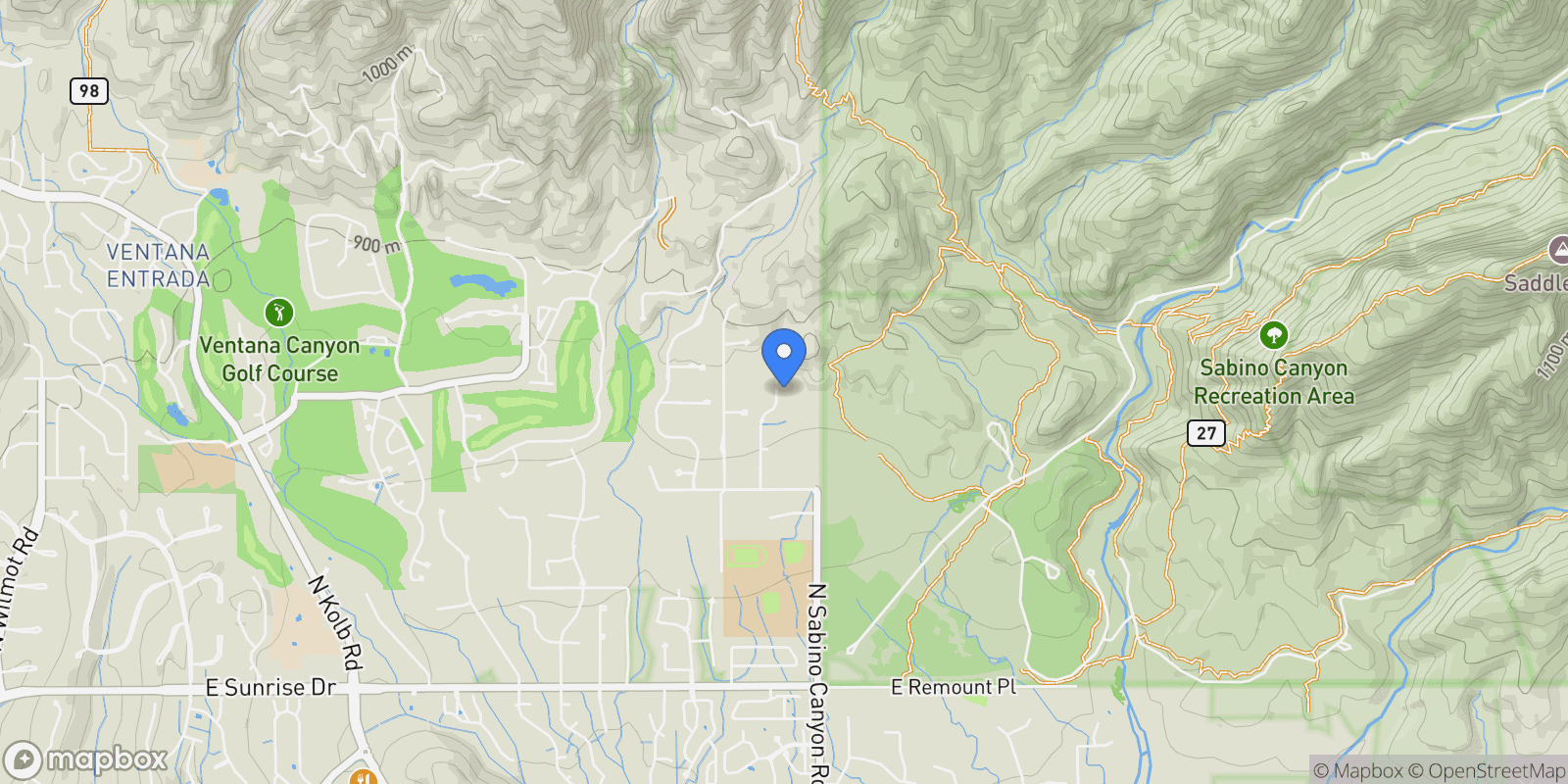 Map showing 6202 N Vía Tres Patos, Tucson, AZ, 85750, USA, Tucson, Arizona, United States.