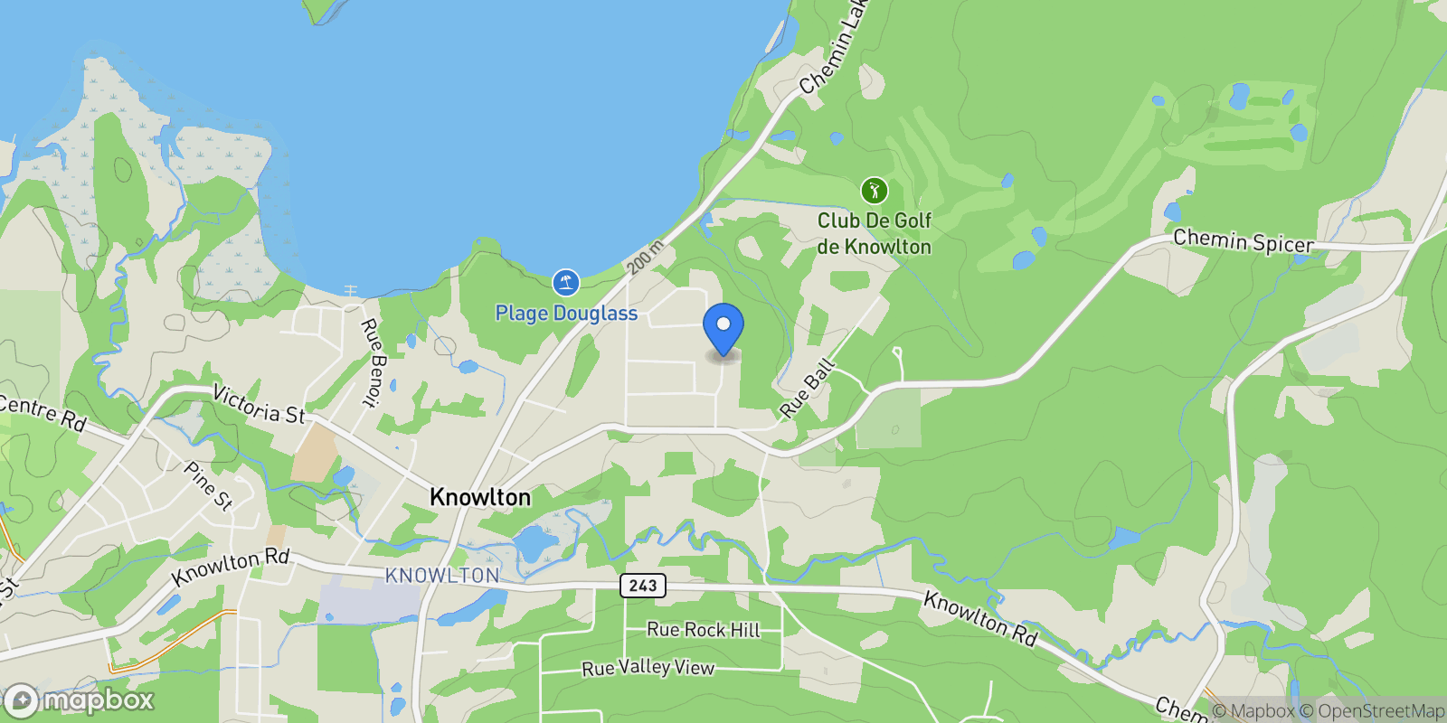 Map showing 40 Rue Stockwell, Lac-Brome, Quebec, Canada.