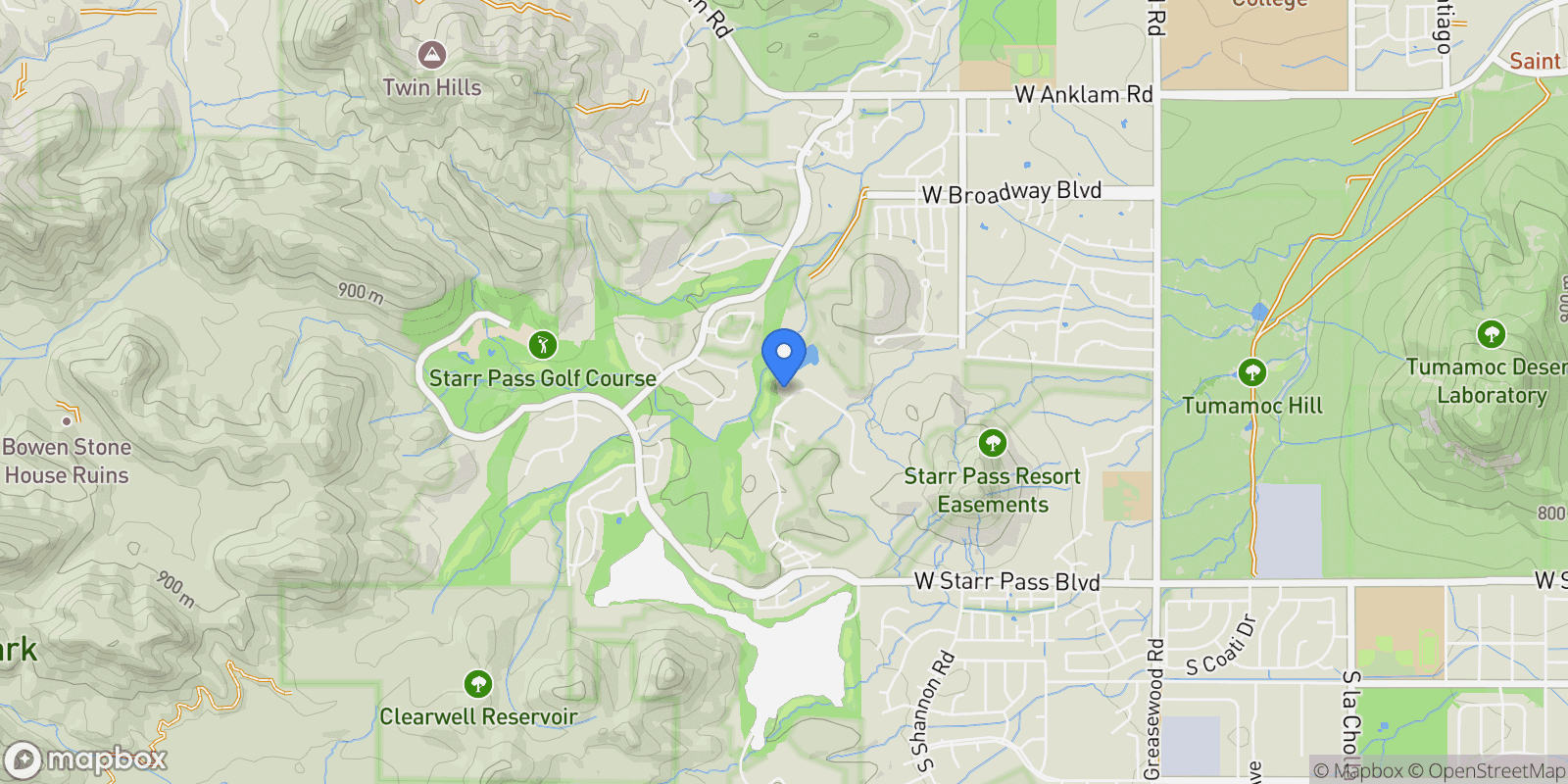 Map showing 3276 W Tumamoc Drive, Tucson, AZ, 85745, USA, Tucson, Arizona, United States.