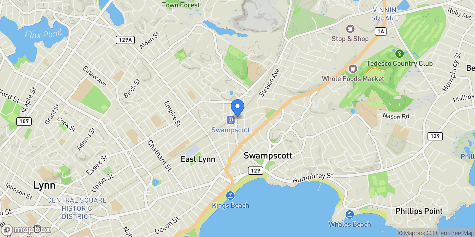 Map showing 203 Burrill St Aka 2 Middlesex Ave, Swampscott, MA 01907, Swampscott, Massachusetts, United States.