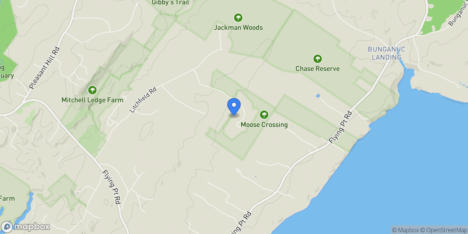 Map showing 34 Newfield Road, Freeport, ME 04032, Freeport, Maine, United States.