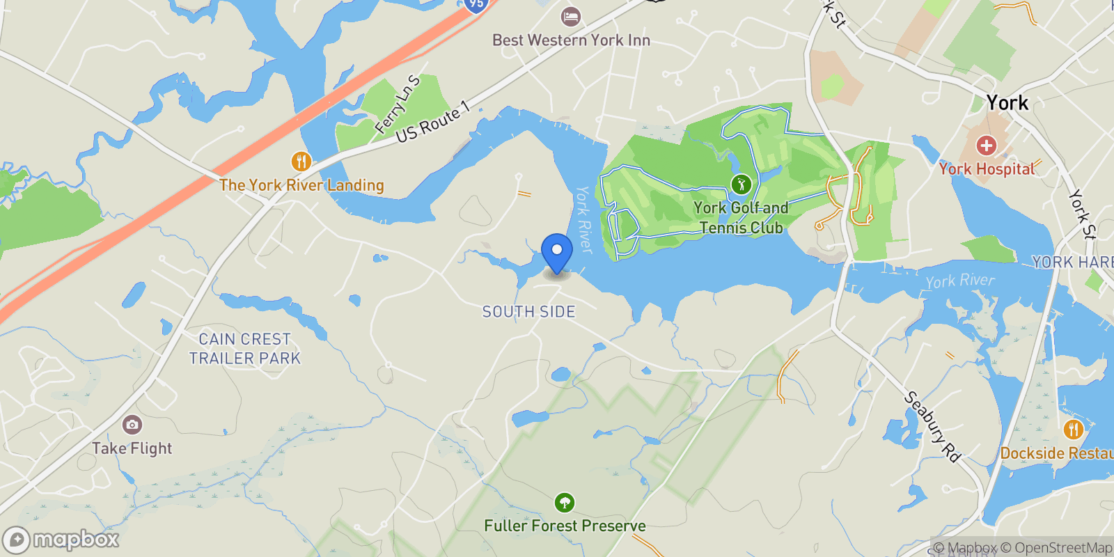 Map showing 3 Long Cove Road, York, ME 03909, York, Maine, United States.