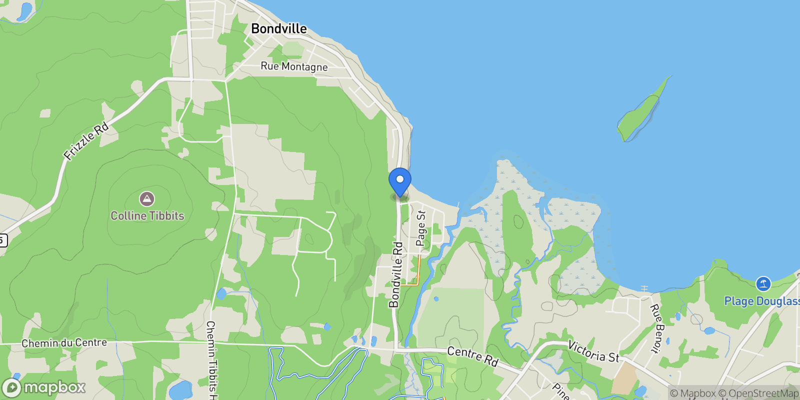 Map showing 80 84 Ch. de Bondville, Lac-Brome, Quebec, Canada.