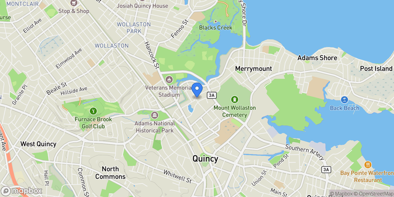 Map showing 72 Putnam St, Quincy, MA 02169, Quincy, Massachusetts, United States.