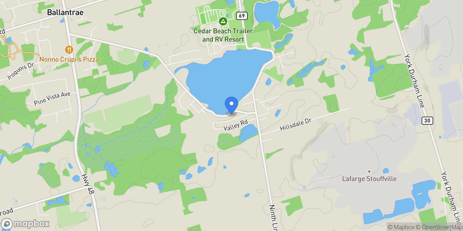 Map showing 5907/5901 Lakeshore Road, Whitchurch-Stouffville, Ontario, Canada.