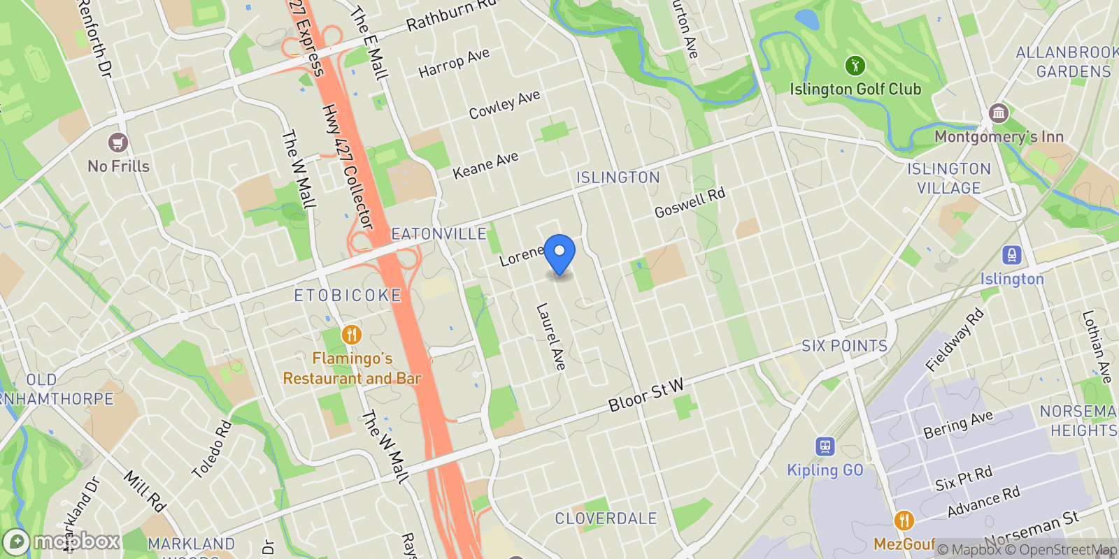 Map showing 7 Maydolph Road, Toronto, ON M9B 1V5, Toronto, Ontario, Canada.