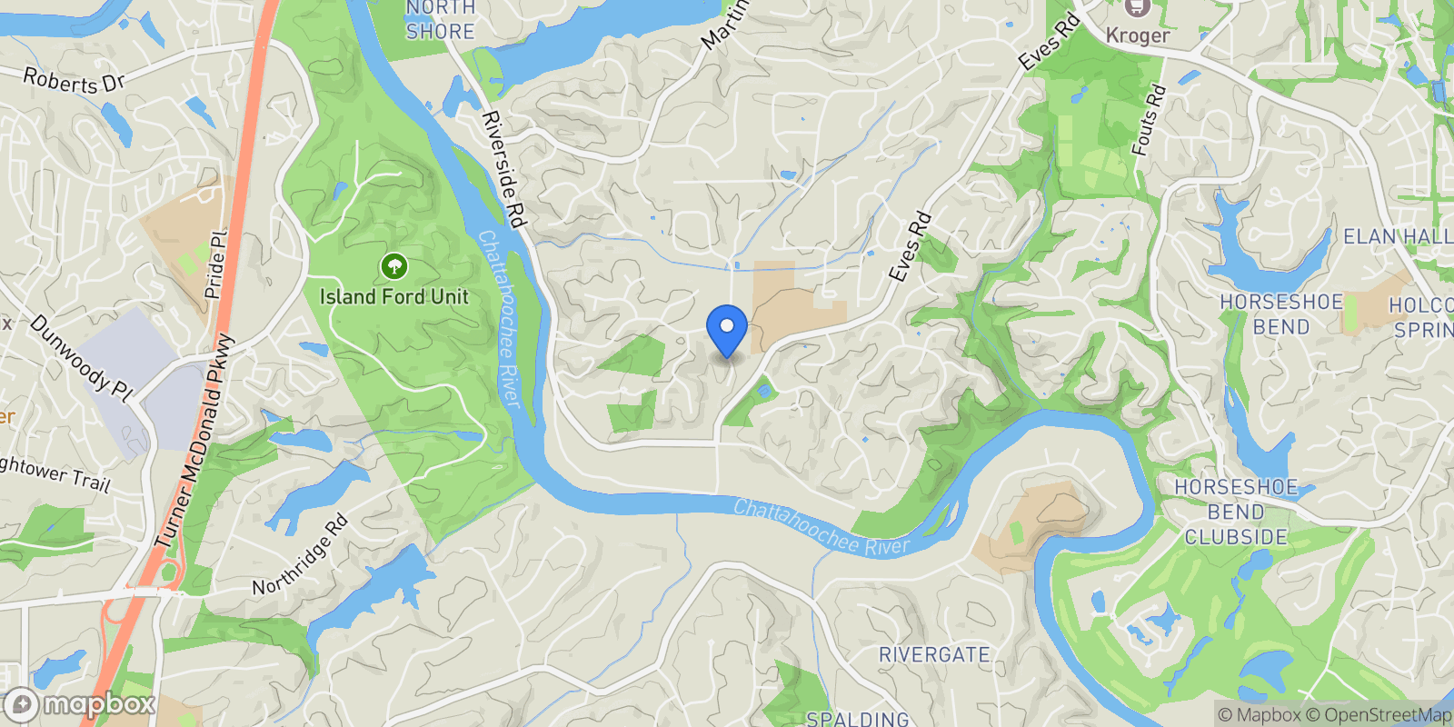 Map showing Roswell, Georgia, United States.