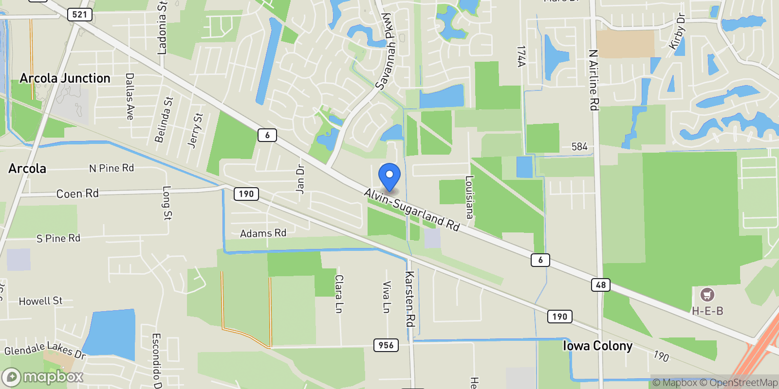 Map showing 0 Highway 6 Boulevard N, Rosharon, TX 77583, Rosharon, Texas, United States.