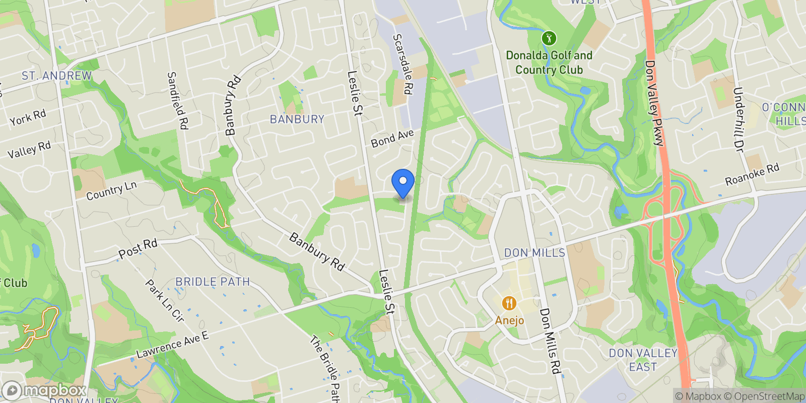 Map showing 42 Talwood Drive, Toronto, ON M3B 2P5, Toronto, Ontario, Canada.