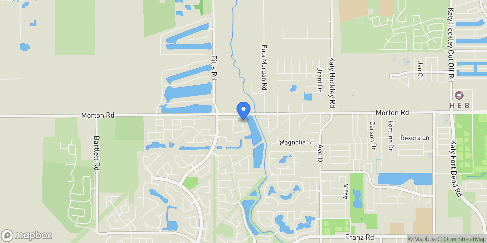 Map showing 6618 Mirabeau Lane, Katy, TX 77493, Katy, Texas, United States.