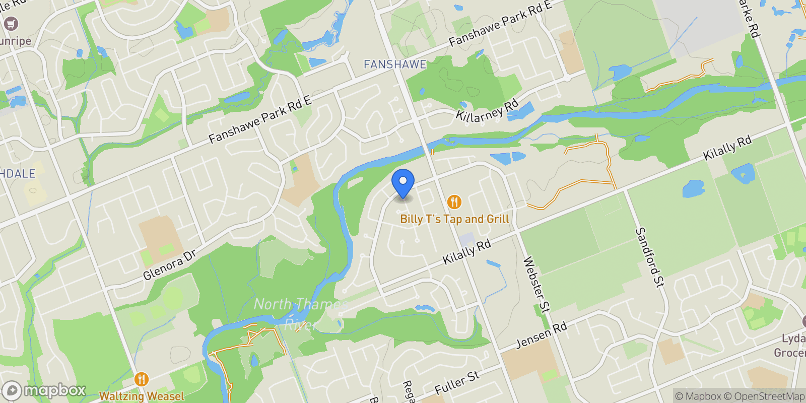 Map showing 22 FARMHOUSE ROAD, London, Ontario, Canada.