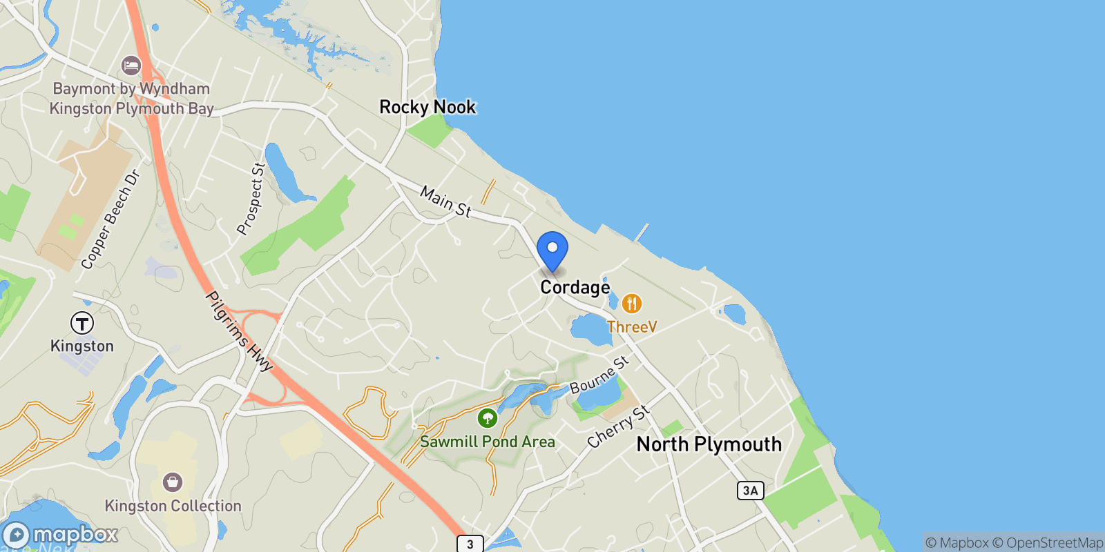 Map showing 393 Court St #5, Plymouth, MA 02360, Plymouth, Massachusetts, United States.
