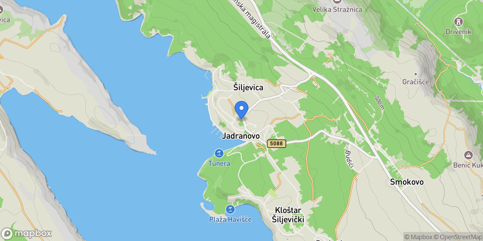 Map showing Grad Crikvenica, Primorje-Gorski Kotar County, Croatia.