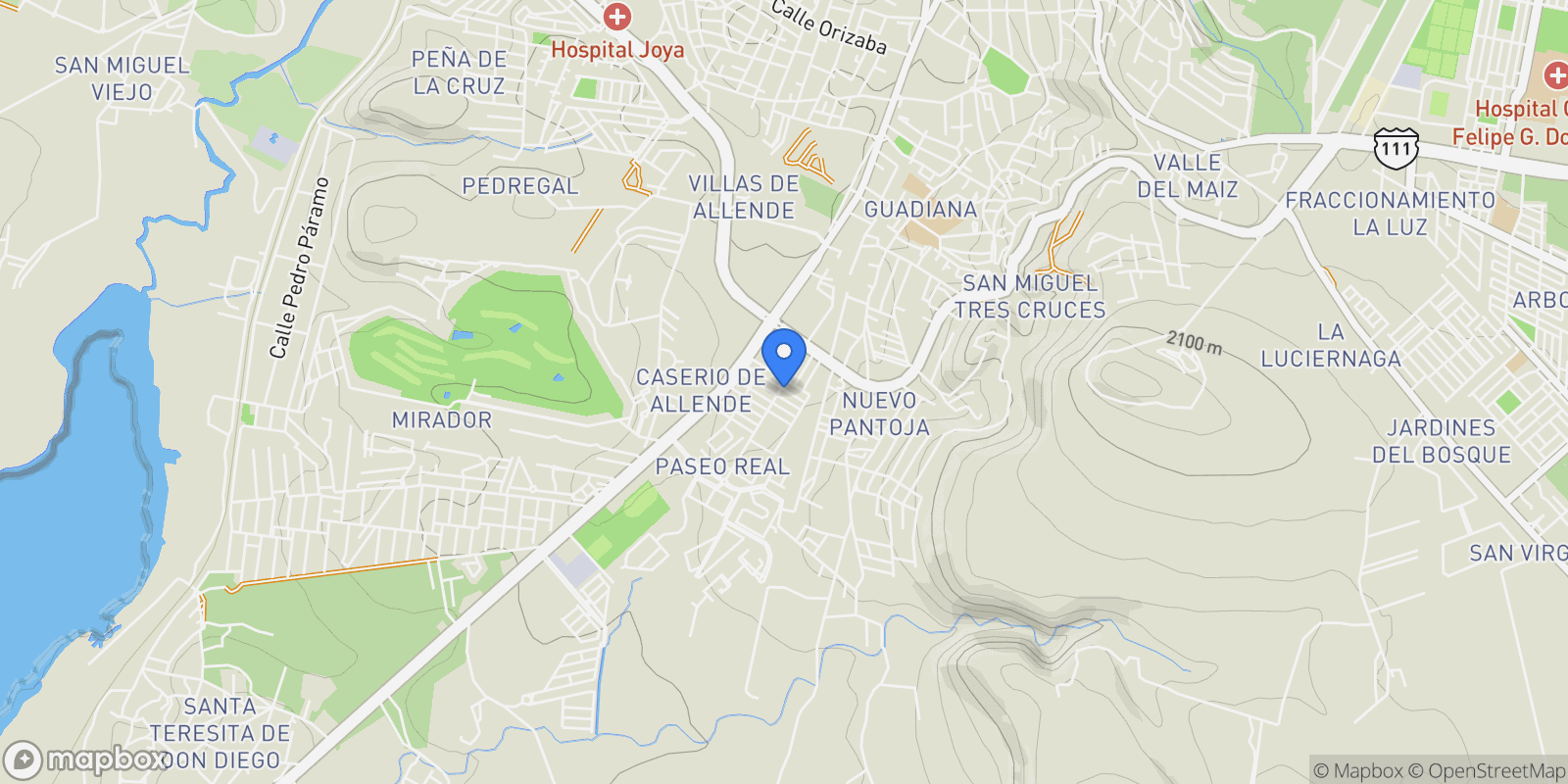 Map showing 22 W Centro St., San Miguel de Allende, MEXICO, San Miguel de Allende, Guanajuato, Mexico.