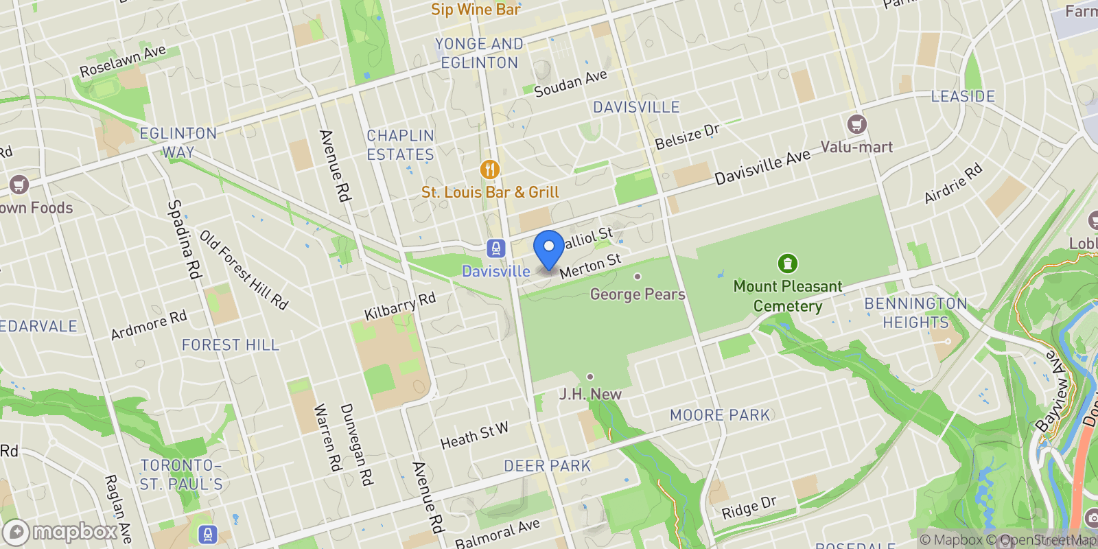 Map showing 805 - 68 MERTON STREET, Toronto, Ontario, Canada.