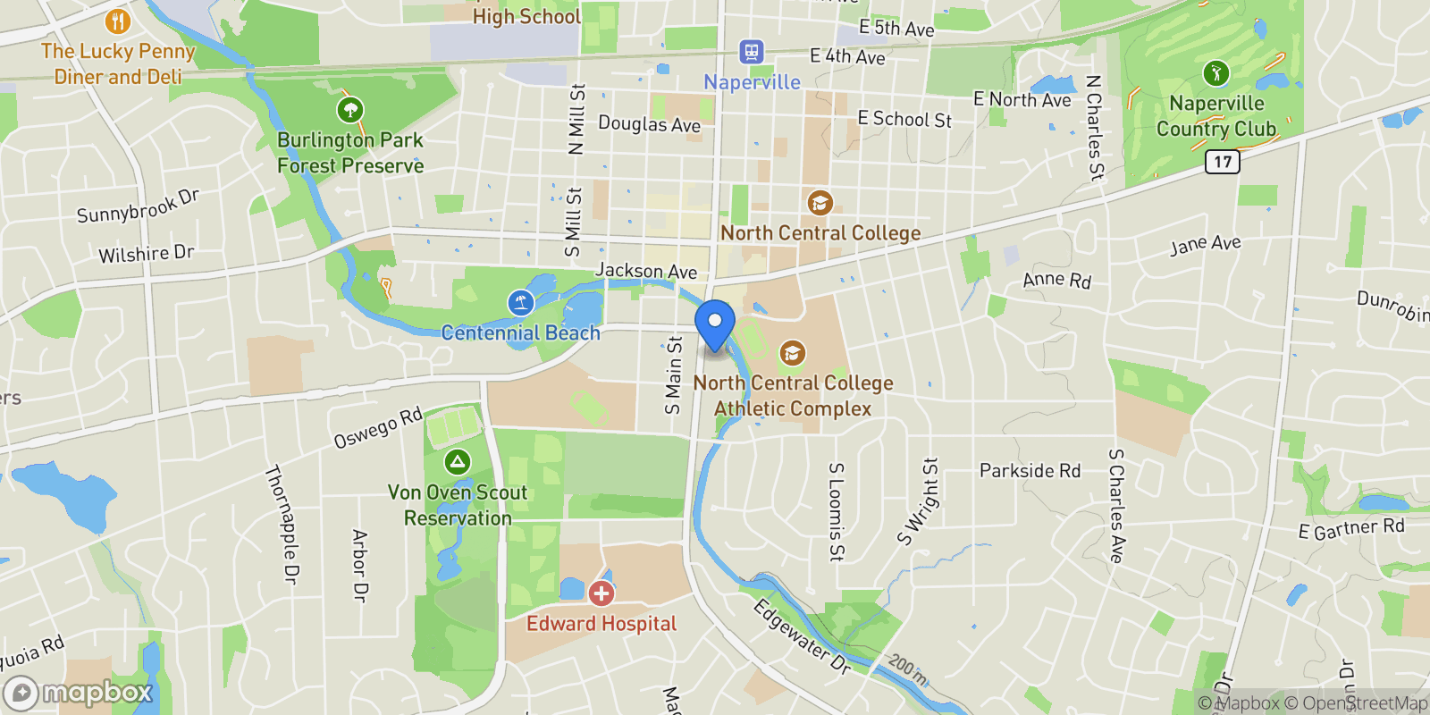 Map showing 520 S Washington Street , 103, Naperville, IL 60540, Naperville, Illinois, United States.