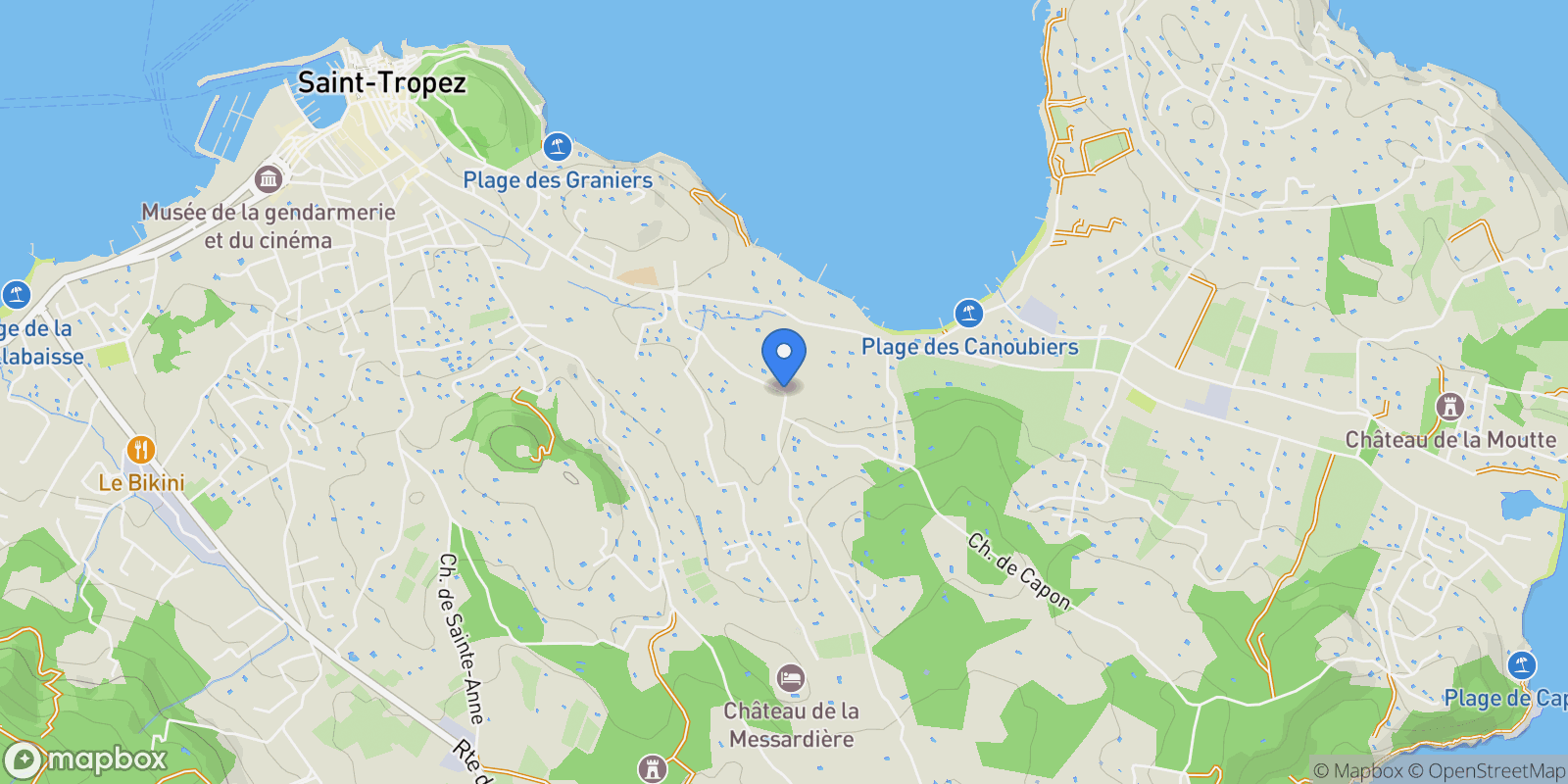 Map showing Saint-Tropez, Provence-Alpes-Côte d'Azur, France.