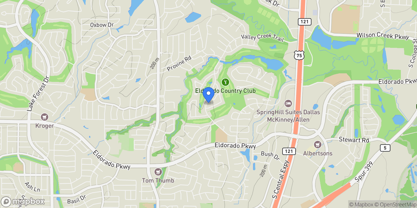 Map showing 2639 Valley Creek Trail, McKinney, TX 75072, McKinney, Texas, United States.
