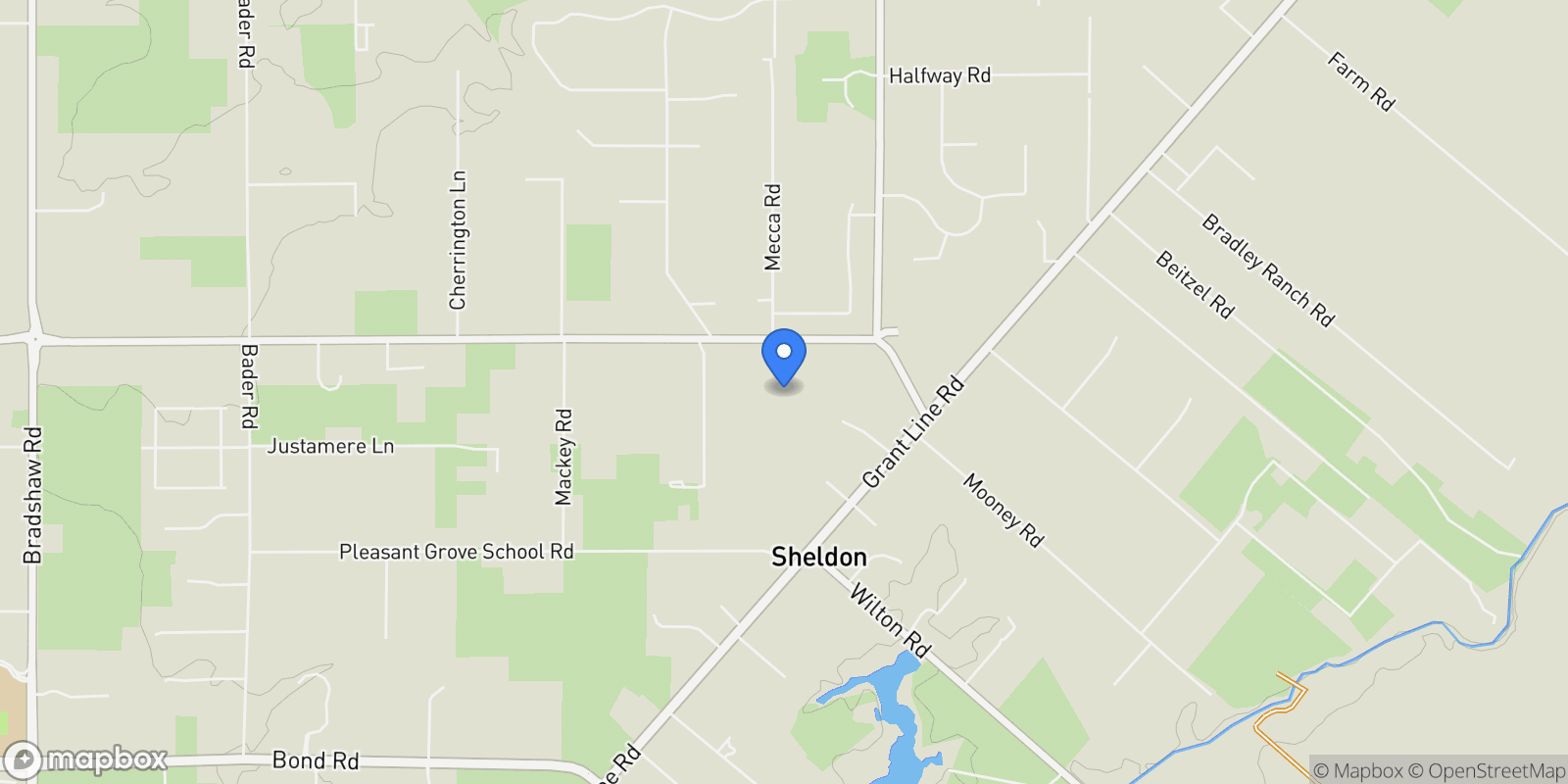 Map showing 10412 Sheldon Road, Elk Grove, CA 95624, Elk Grove, California, United States.