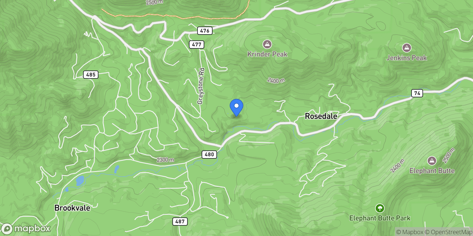 Map showing 222 Greystone Rd, Evergreen, Colorado, United States.