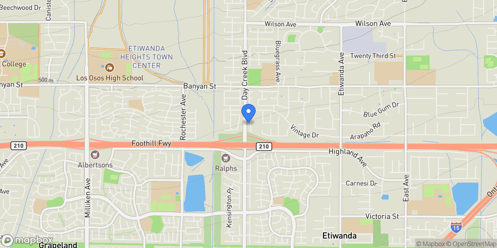 Map showing 6336 Taylor Canyon, Rancho Cucamonga, California, United States.